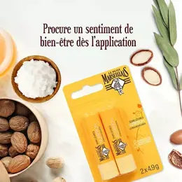 Le Petit Marseillais Soin Lèvres  Karité, Amande Douce et Argan Lot de 2 x 4,9g