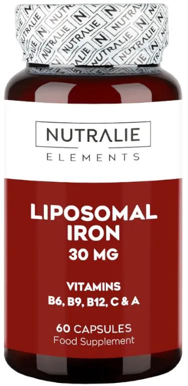 Nutralie Liposomed Ijzer 30 mg + B6 + B12 Vermoeidheid en vermoeidheid 60 capsules