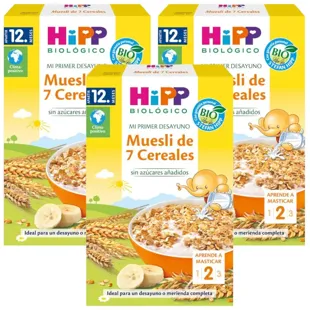 HiPP Biológico Mi Primer Desayuno Muesli de 7 Cereales +12m 3x200 gr