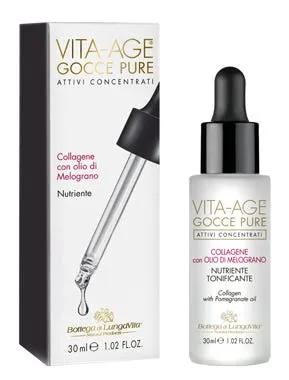 Bottega di LungaVita Vita-Age Gocce Pure Collagene con Olio di Melograno 30 ml