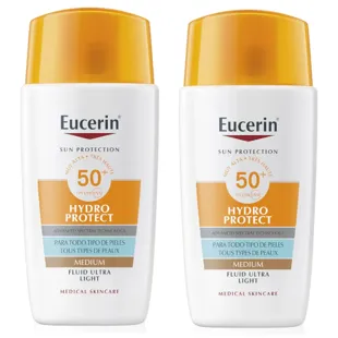 Eucerin Sun Face Hydro Protect Fluid SPF50+ Tinted Medium 2x50 ml