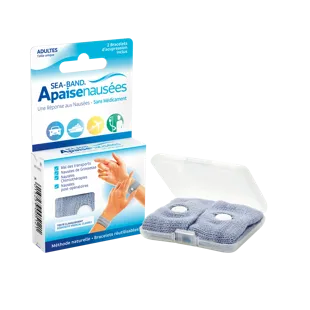Sea-Band Adulto Braccialetto Anti-Nausea Grigio 2 Unità