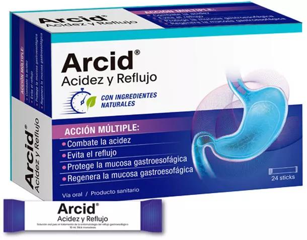 Brûlures d'estomac arcides et reflux 24 sticks