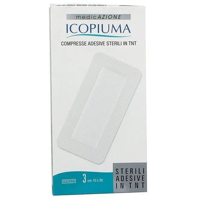 Icopiuma Compresse di Garza Adesiva Sterile In TNT 10x20 cm 3 pezzi