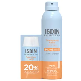 Isdin Fusion Water Magic SPF50 50 ml + Isdin Wet Skin Transparent Spray SPF50 250 ml