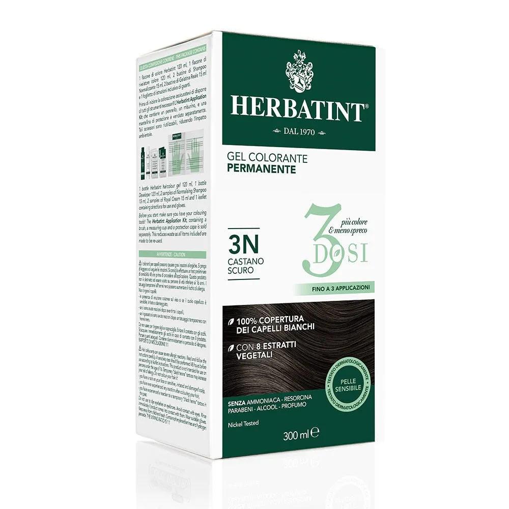 Herbatint Tintura Capelli Gel Permanente 3Dosi 3N Castano Scuro 300 ml