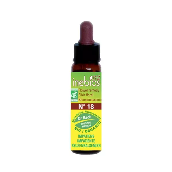 Inebios Fleur de Bach n°18 Impatiens - Impatiente Bio 10ml