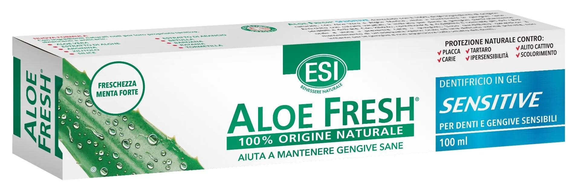 ESI Aloe Fresh Sensitive Retard Dentifricio all'Aloe Vera Denti e Gengive Sensibili 100 ml