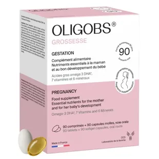 Oligobs gravidanza - Omega 3 - ferro - magnesio - 90 compresse + 90 capsule