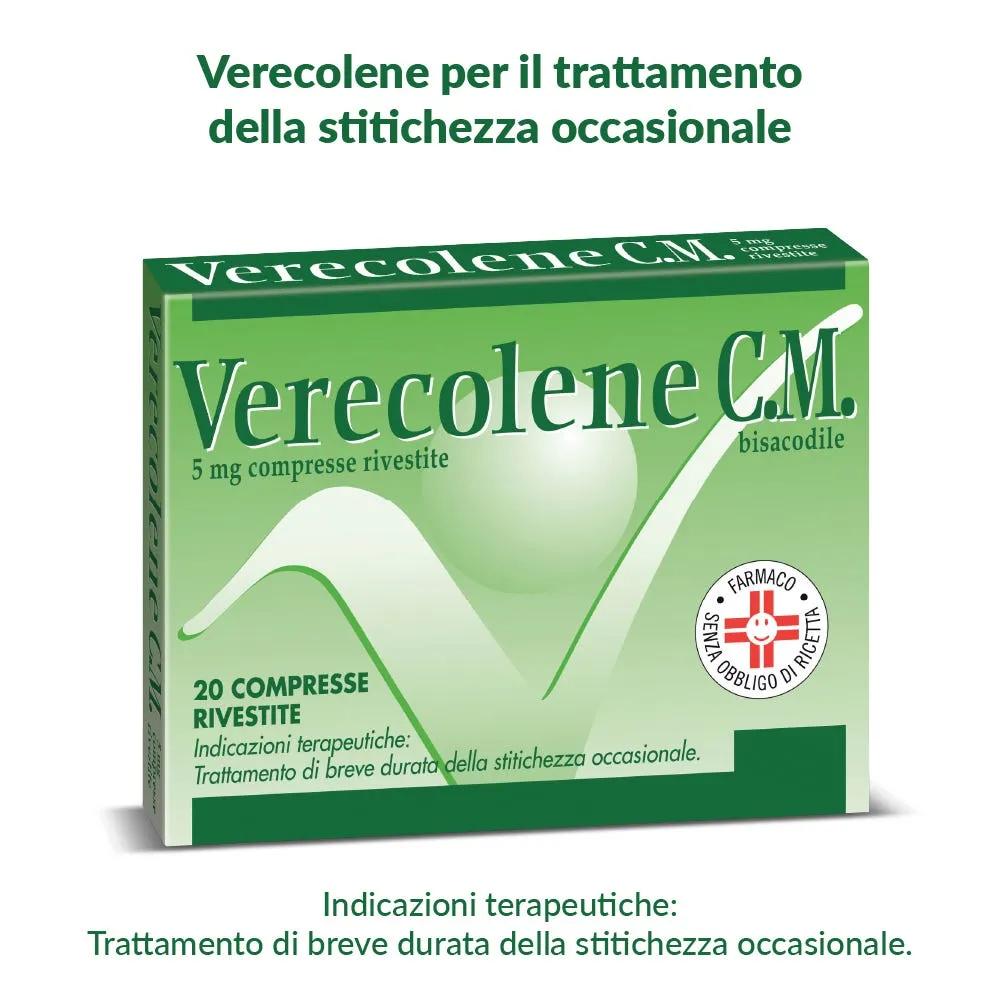 Verecolene C.M. 5mg  Bisacodile Stitichezza Occasionale 20 Compresse Rivestite