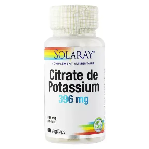 Solaray Citrate de Potassium 396mg 60 capsules végétales