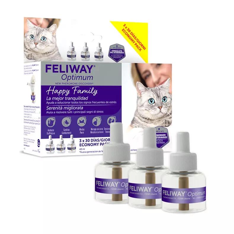 Feliway Optimum Pack Poupança 3 recargas 90 Dias Tranquilidade