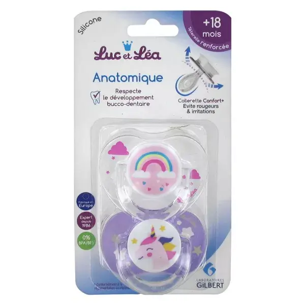 Luc et Léa Silicone Soother Limited Edition Unicorn Rainbow Duo +18 months