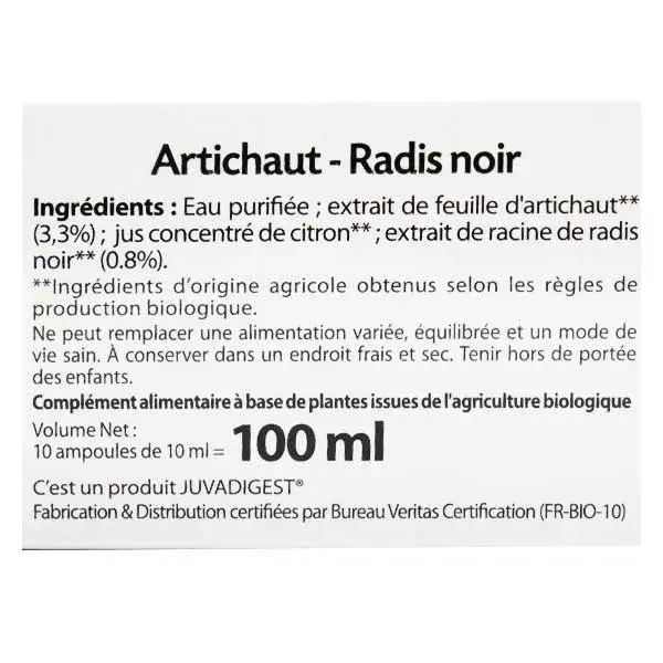 Juvamine Dépuratif-Détoxifiant Radis Noir Artichaut 10 ampoules