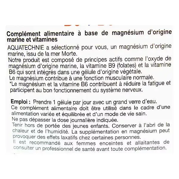 Biotechnie Magnesio Marino B6 + B9 Integratore Alimentare 100 capsule