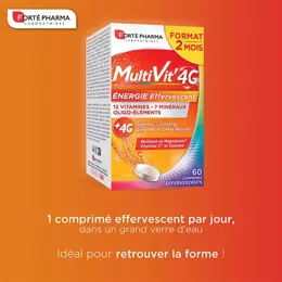 Forté Pharma MultiVit'4G Energie Multivitamines 2 mois 60 comprimés Effervescent