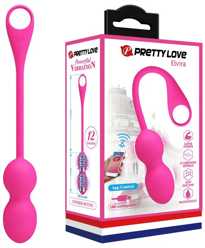 Vibromasseur rechargeable Pretty Love Elvira Application longue distance Fuchsia