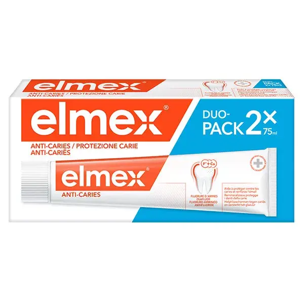 Elmex Protections Caries Dentifrices Pack Double 2 x 75ml