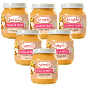 Babybio Fruit Delight Jar +4m 6x130 gr