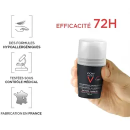 Vichy Homme Déodorant Anti-Transpirant Contrôle Extrême 72h Roll-On 50ml