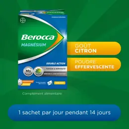 Berocca® Magnésium Fatigue/nervosité Mémoire/Concentration Program express 14j 14 sachets