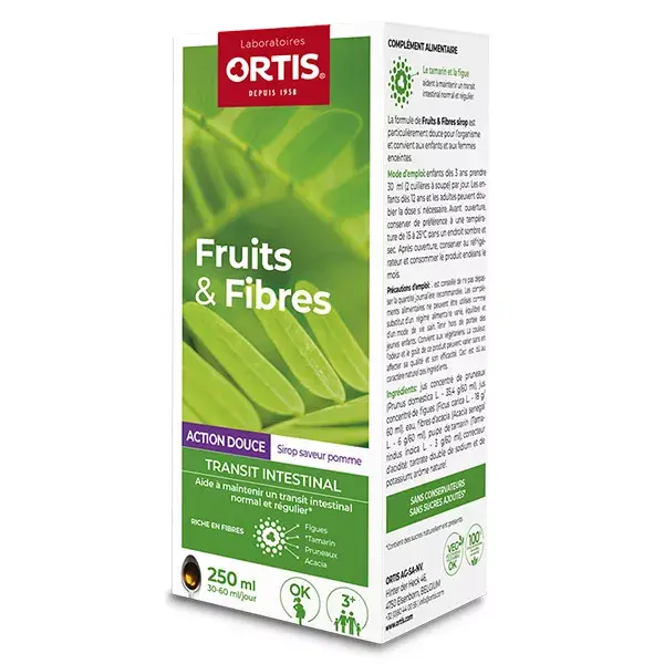 Ortis Transit intestinal Fruits et Fibres Action Douce Adapté aux Enfants 250ml