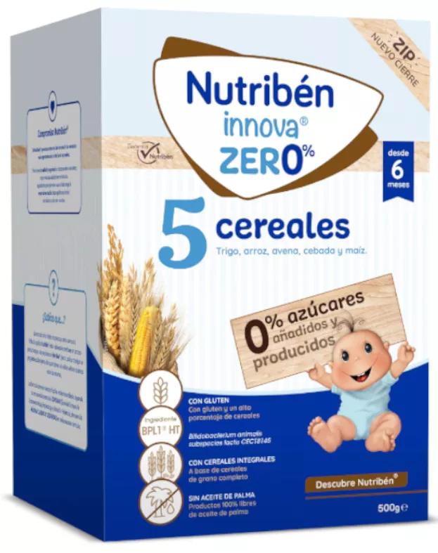 Nutribén Innova Papilla Zero% de 5 Cereales +6m 500 gr