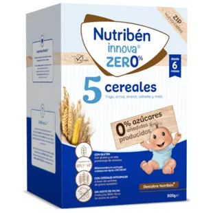 Nutribén Innova Papilla Zero% de 5 Cereales +6m 500 gr