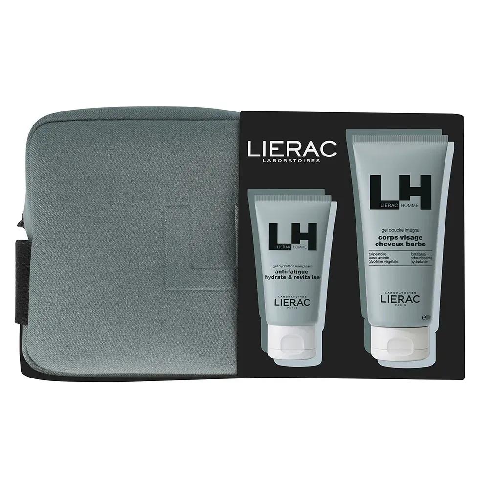 Lierac Homme Cofanetto Regalo Uomo con Gel Idratanti 50ml + Gel Doccia 200ml + Pochette in Regalo