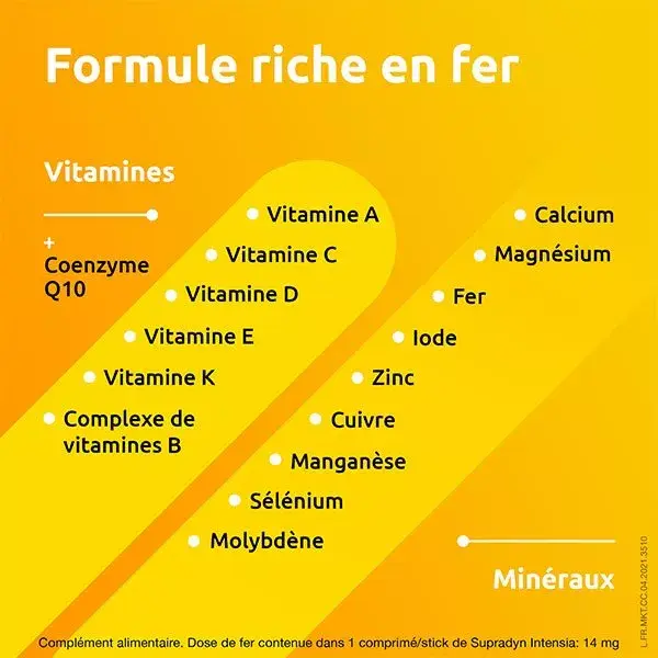 Supradyn Intensia Vitamines Minéraux et Fer 3x30 Comprimés Effervescents