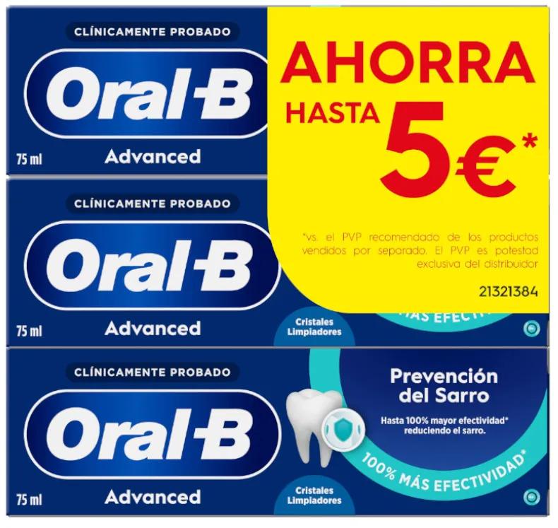 Dentifrice Oral-B Advanced Tartar Prevention 3x75 ml