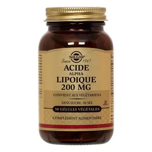 Solgar Acide Alpha Lipoïque 200mg 50 gélules végétales