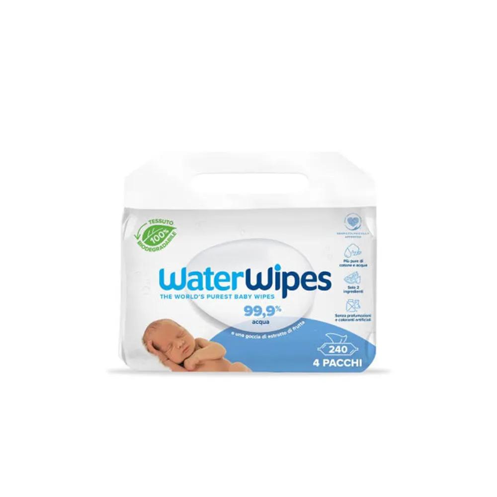 Waterwipes BIO Baby Salviette Detergenti per Neonati 4x60 Unità