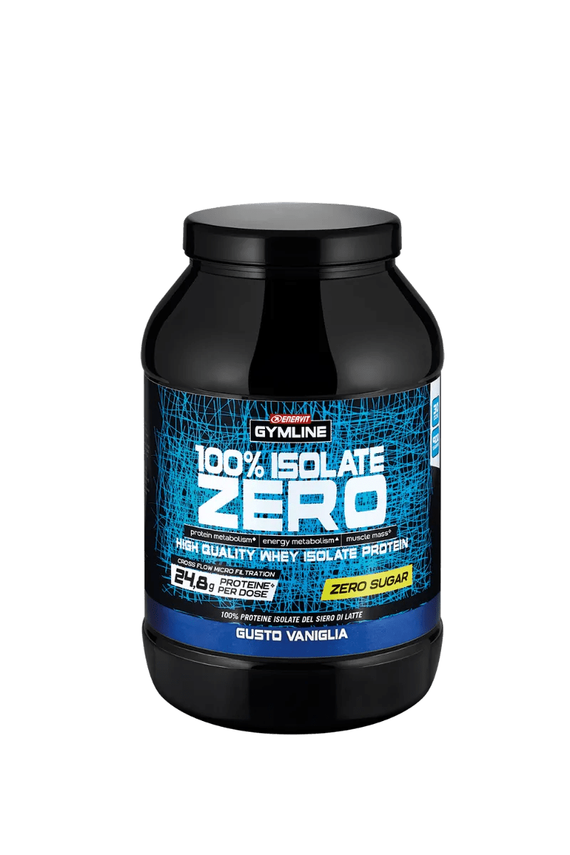 Enervit Gymline 100% Whey Protein Isolate Zero Integratore di Proteine Gusto Vaniglia Barattolo 900 gr