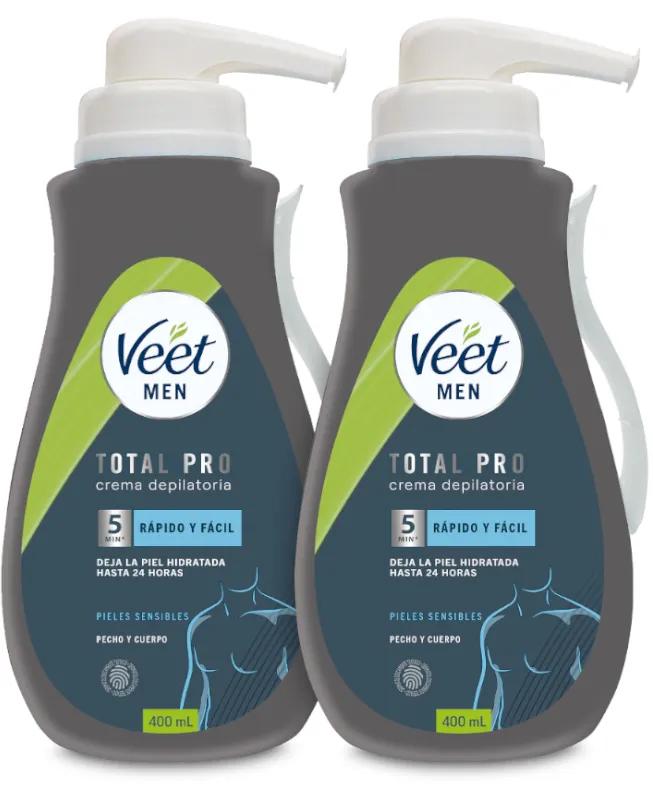 Veet Men Body Ontharingscrème voor Mannen Gevoelige Huid 2x400 ml