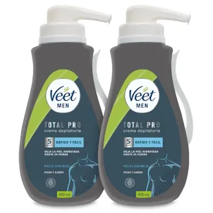 Veet Men Body Enthaarungscreme für Männer Empfindliche Haut 2x400 ml