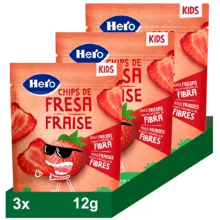 Hero Kids Strawberry Chips Snack +36m 3x12 gr