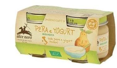 Alce Nero Omogenizzato di Pera e Yogurt Biologico 2x80 g