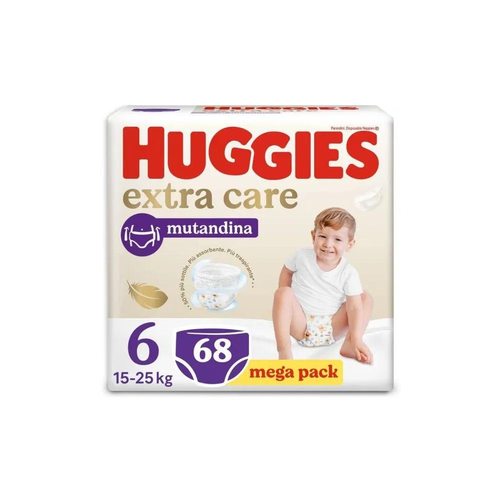 Huggies Extra Care Megapack Taglia 6 Mutandina 15-25 Kg 2X34 Pezzi