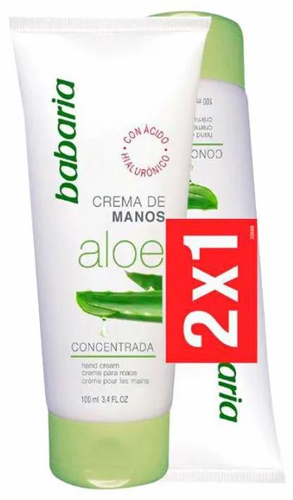 Babaria Crème pour les mains  Aloe Vera 100ml + 100ml Duplo