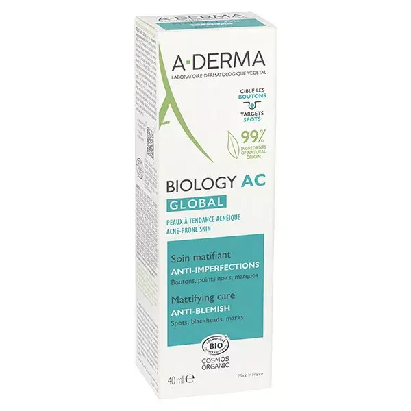A-Derma Biology AC Global Soin Matifiant Anti-Imperfections 40 ml
