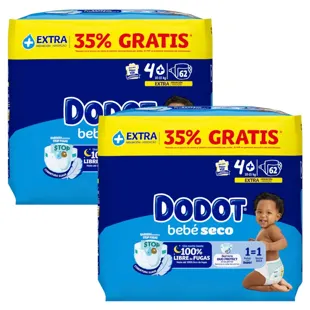 Dodot Extra Dry Baby Diapers T4+ (10-15 Kg) 2x62 units