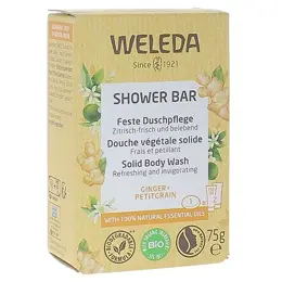 Weleda Shower Bar Douche Végétale Solide Ginger & Petitgrain Bio 75g