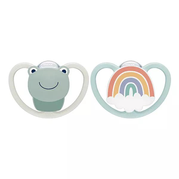 Nuk Chupete Fisiológico Silicona +0m Rana Arco Iris Set de 2