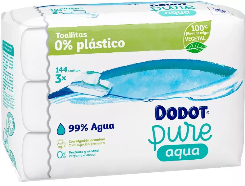 Toalhetes sem plástico Dodot Aqua 3x48 uds