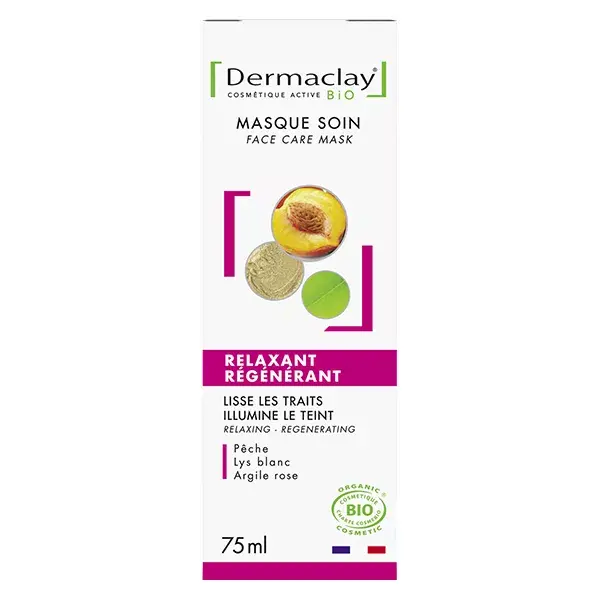 Dermaclay Masque Visage Soin Relaxant Régénérant Bio 75ml