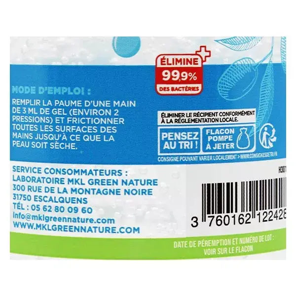 MKL Green Nature Gel Hydroalcoolique Aloe Vera 300 ml