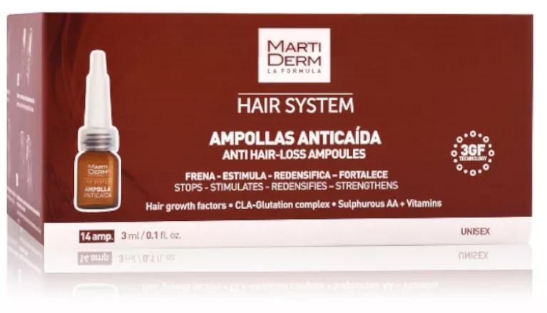MartiDerm Hair System 3GF Ampollas Anticaída 14 uds