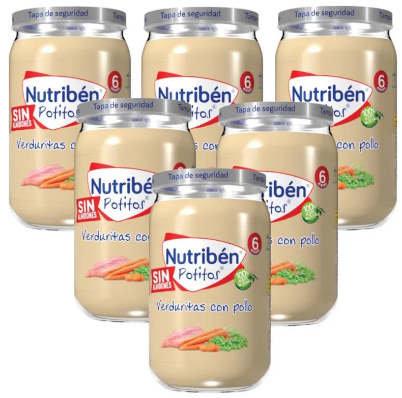 Nutribén Potito Poulet aux petits pois et carottes +6 mois 6x235 gr