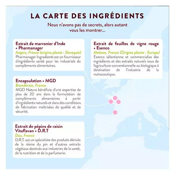 Nutri&Co Formule Jambes Légères et Circulation Brevetée 60 gélules Vegan